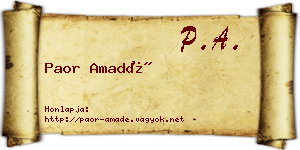 Paor Amadé névjegykártya